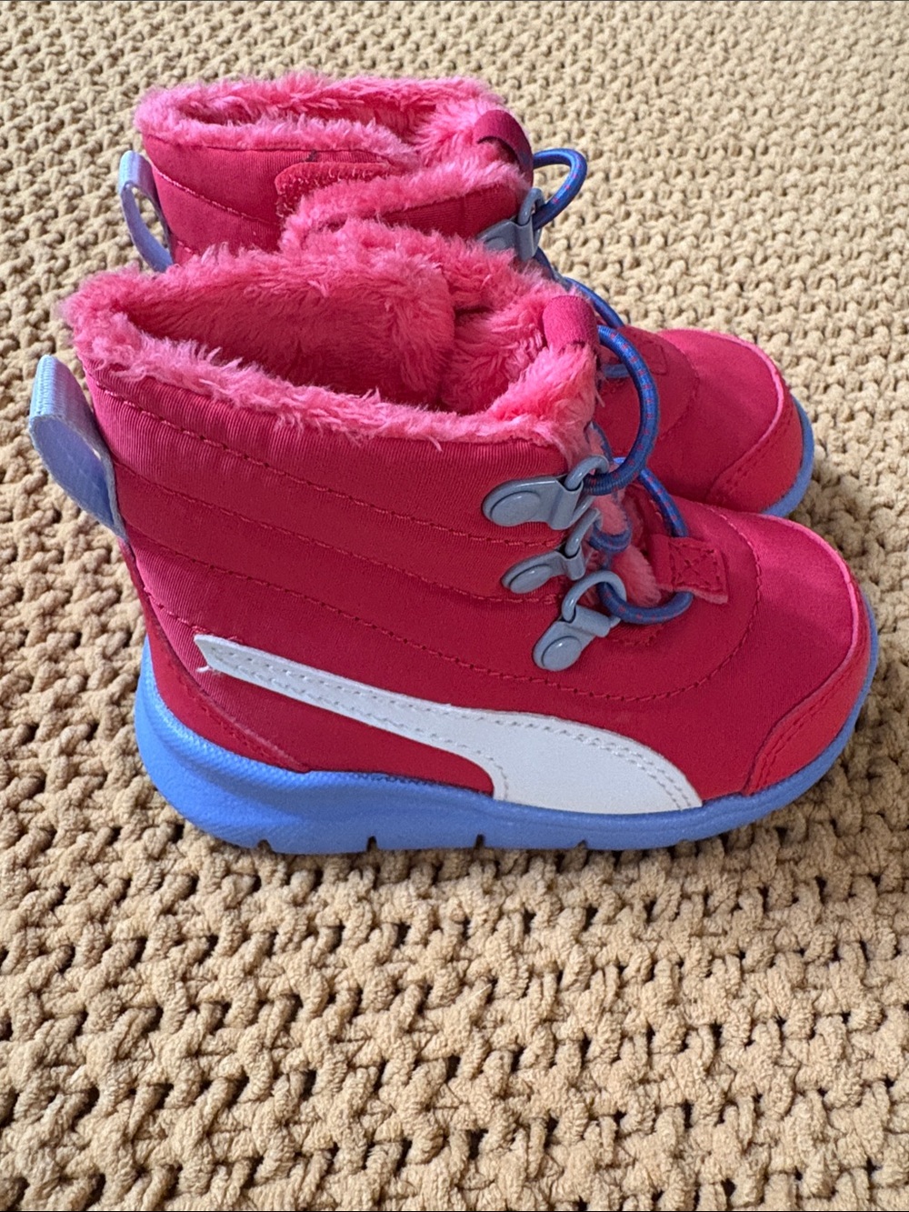 NWOT Puma Bao 3 Boot Pink and Blue Toddler' Fur-Lined Snow Boots Size 5